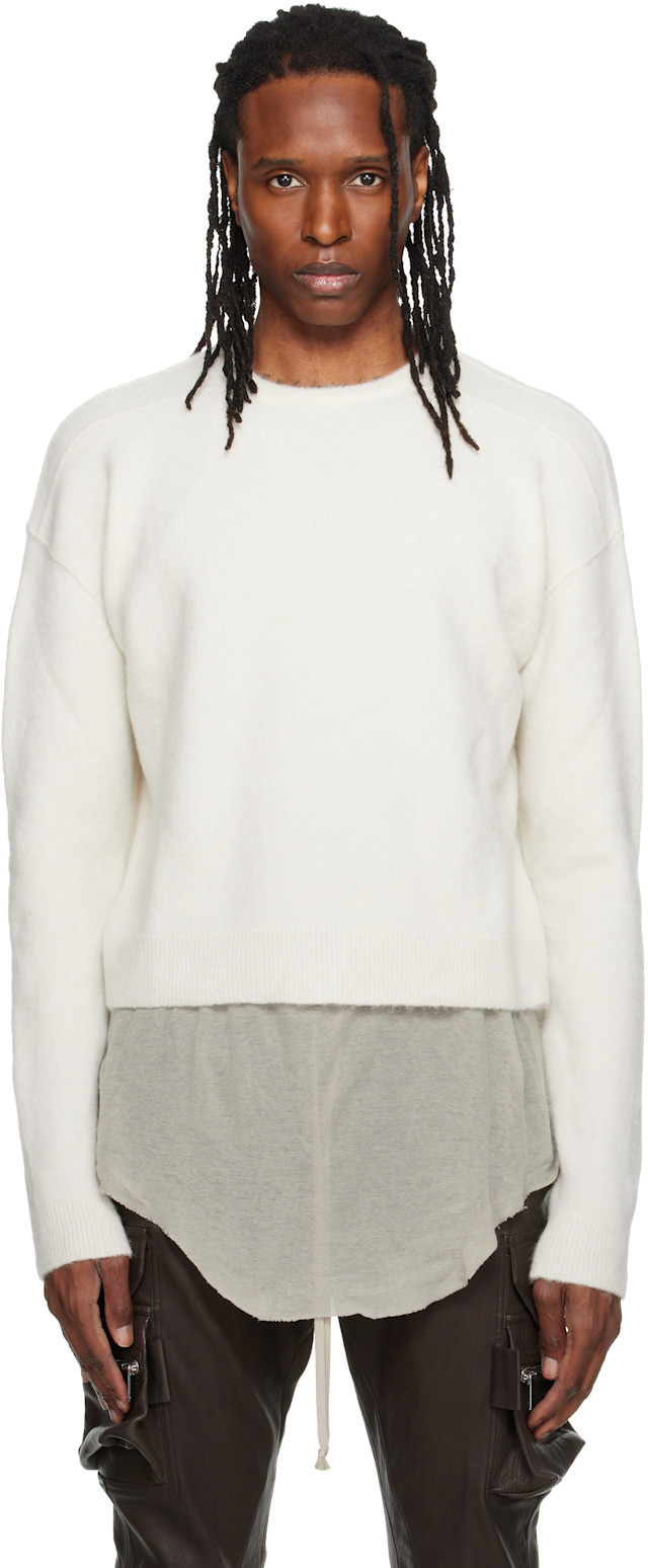Rick Owens: Off-White Tower Round Neck Sweater | SSENSE Canada