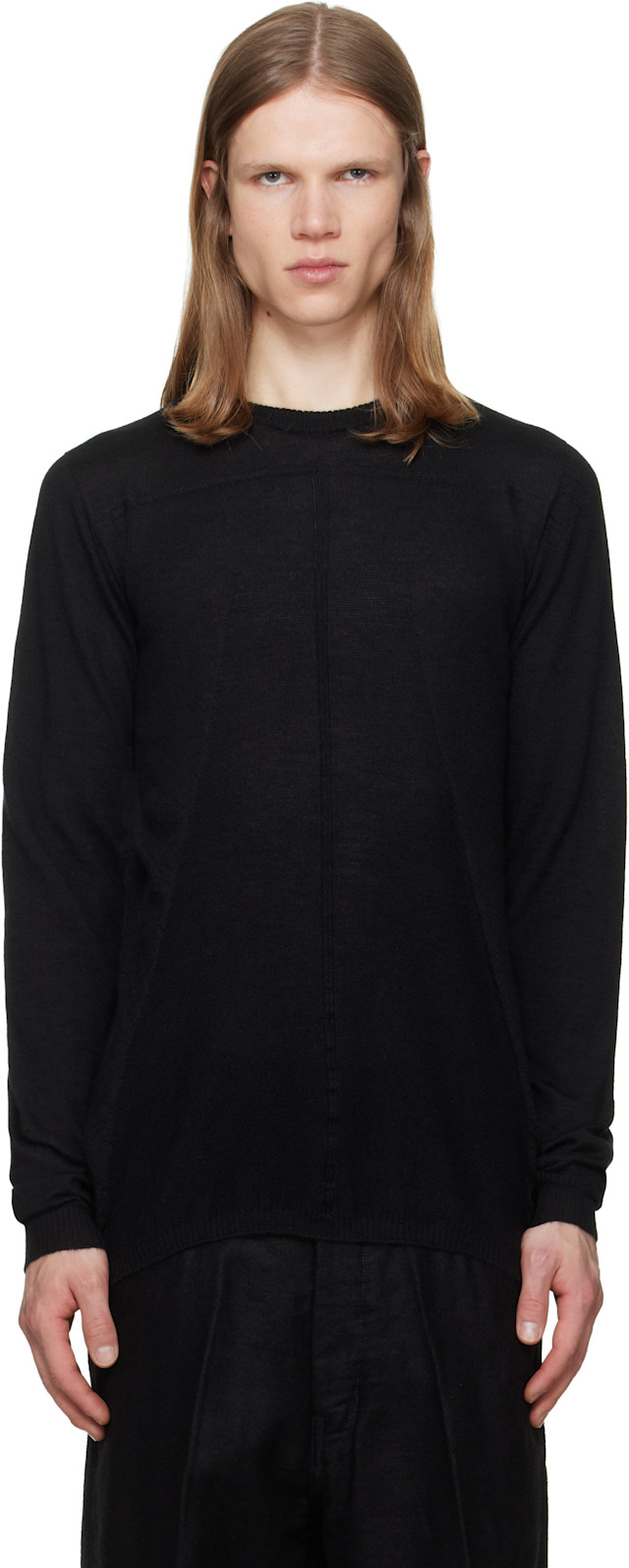 Rick Owens: Black Tower Biker Level Sweater | SSENSE