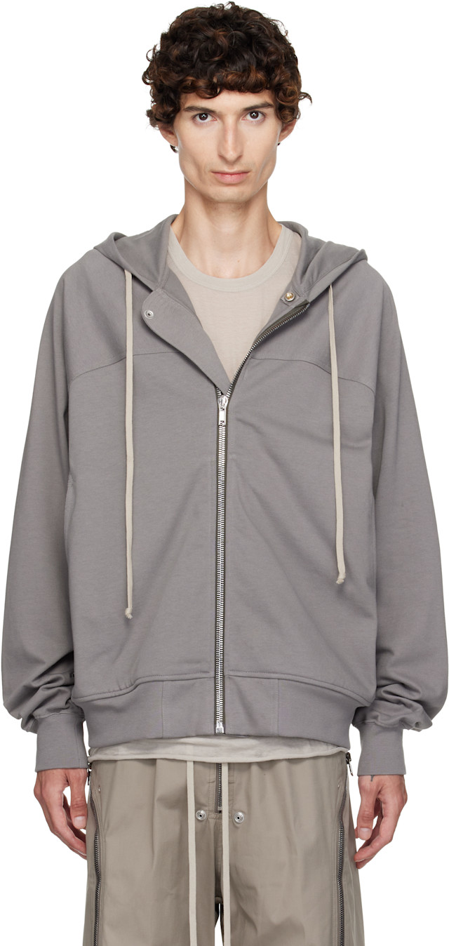 Rick Owens WINDBREAKER 48 ジャケット　パーカー　フード Rick Owens: グレー Tower Windbreaker フーディ | SSENSE 日本
