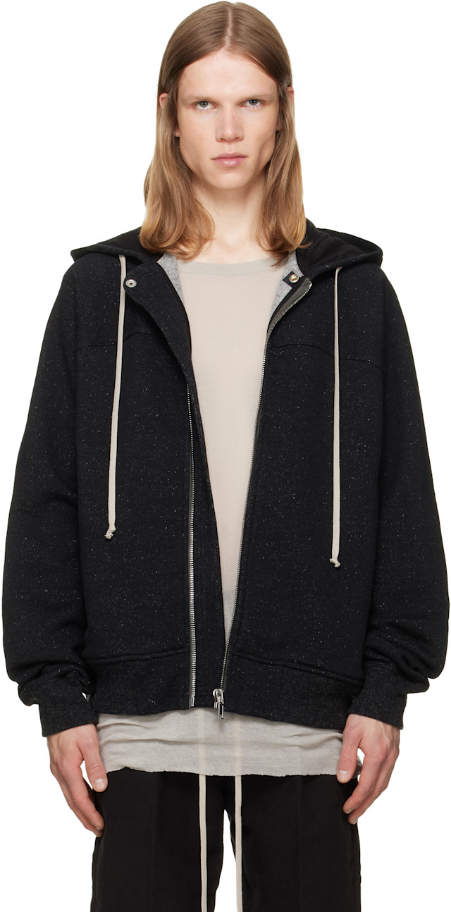 Rick Owens: Black Tower Windbreaker Hoodie | SSENSE