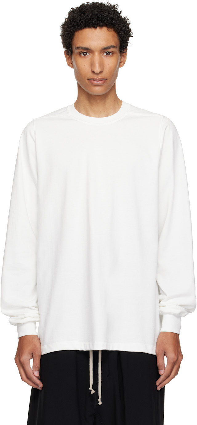 Rick Owens: Off-White Tower Short Crewneck LS Sweatshirt | SSENSE