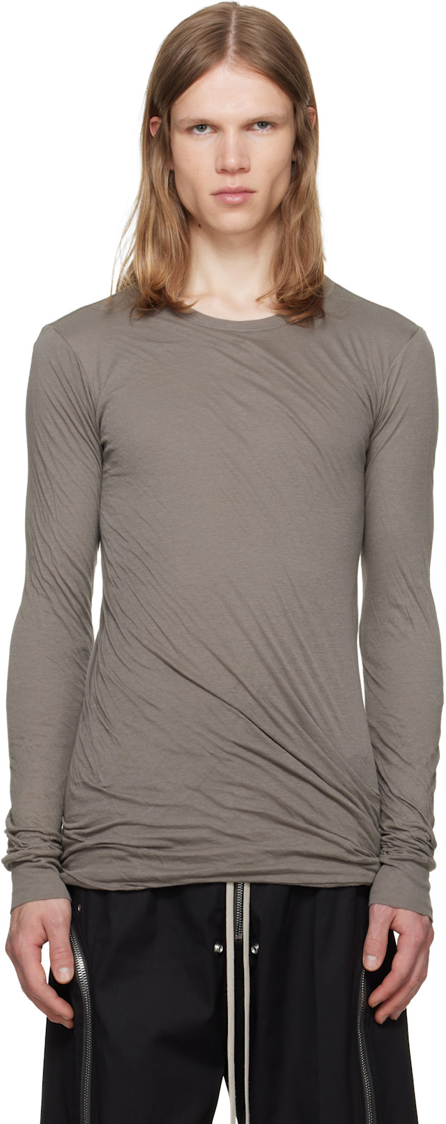 Rick Owens: グレー Tower Double 長袖Tシャツ | SSENSE 日本