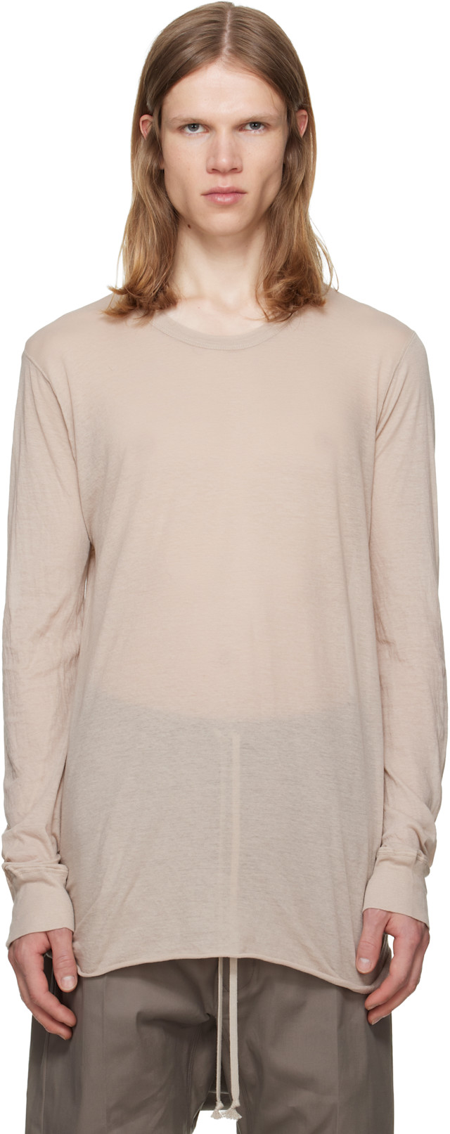 Rick Owens: トープ Tower Basic 長袖Tシャツ | SSENSE 日本