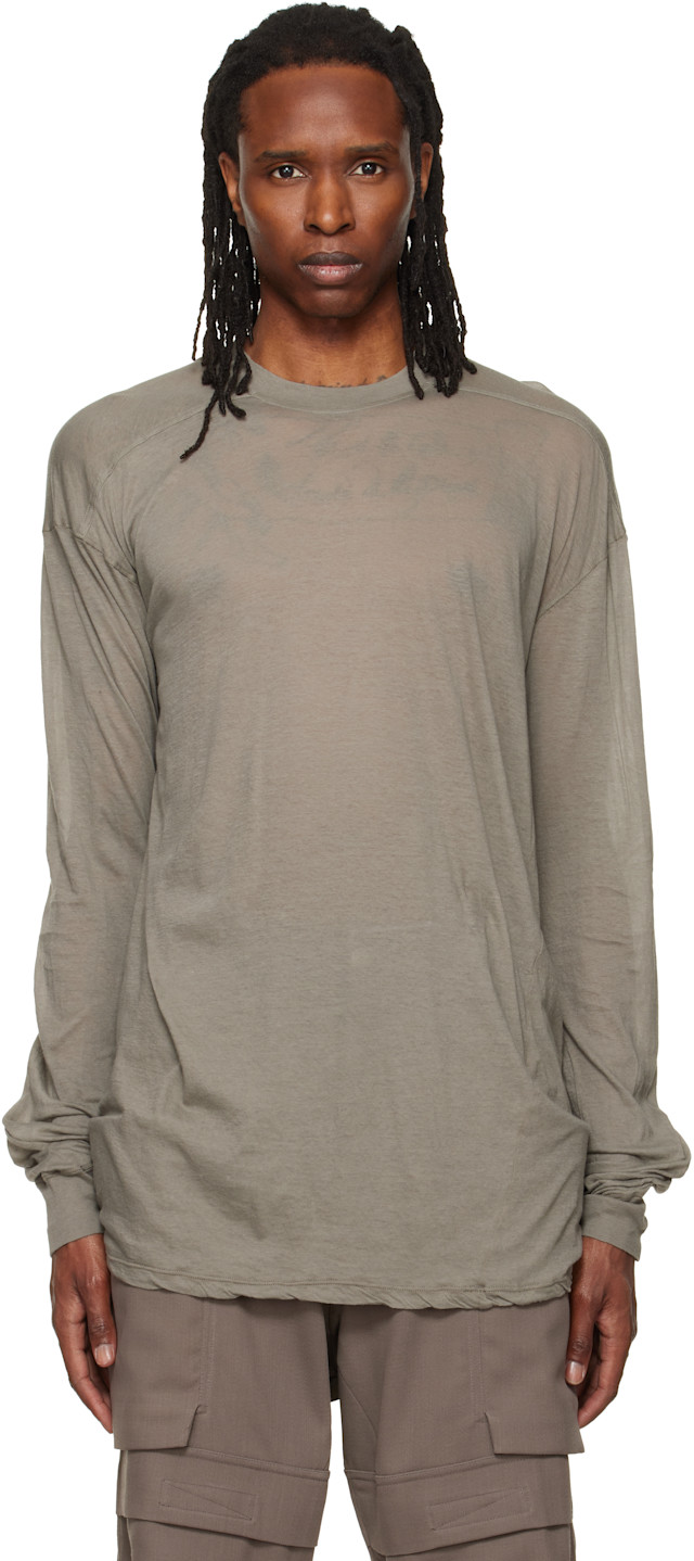 Rick Owens: グレー Tower Rick S Jumbo L/S Tシャツ | SSENSE 日本