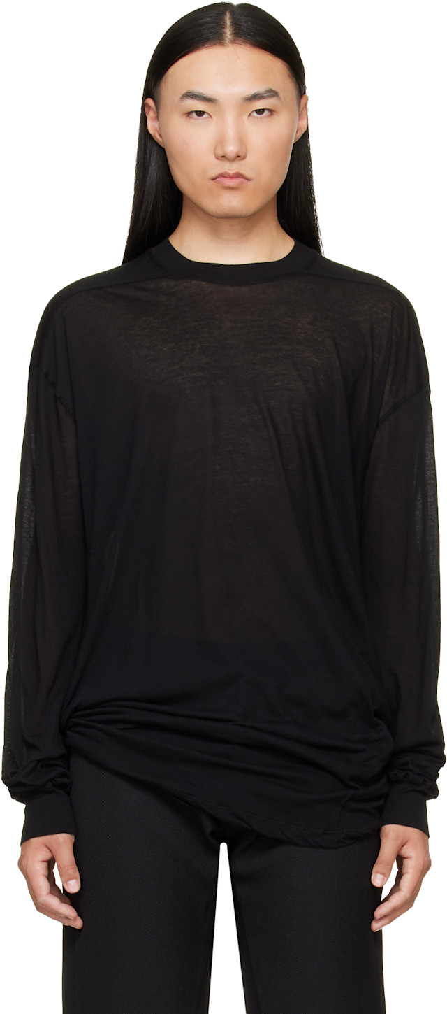 Rick Owens: Black Tower Rick S Jumbo LS T-shirt | SSENSE
