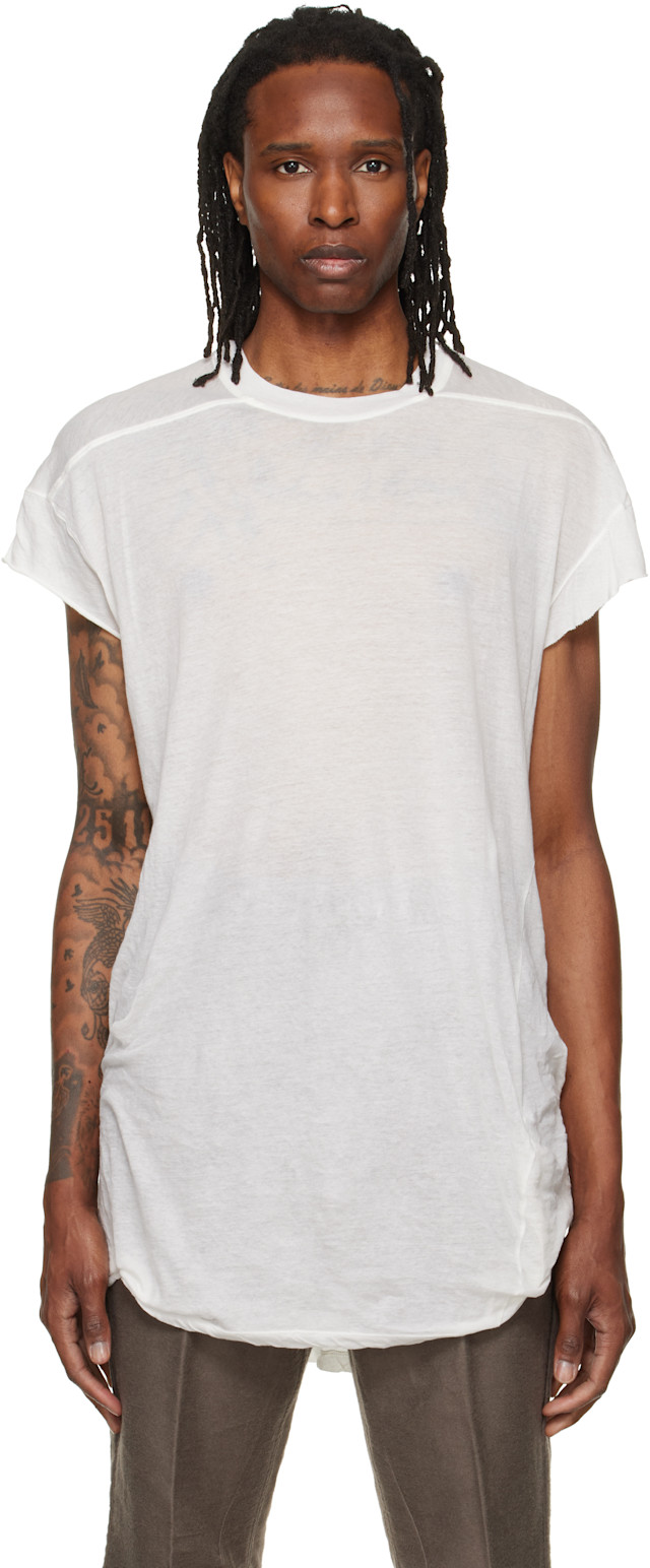Rick Owens: オフホワイト Tower Rick S Jumbo S/S Tシャツ | SSENSE 日本