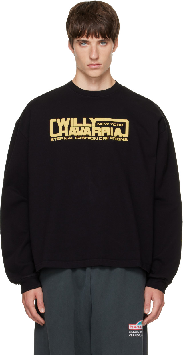 WILLY CHAVARRIA: Black 'Eternal Fashion Creations' LS Buffalo T