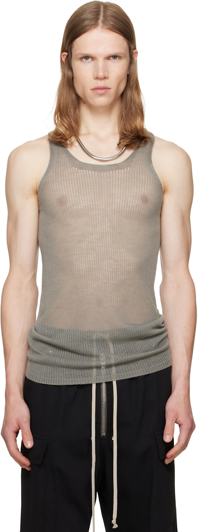 Rick Owens: Taupe Tower Pony Tank Top | SSENSE Canada