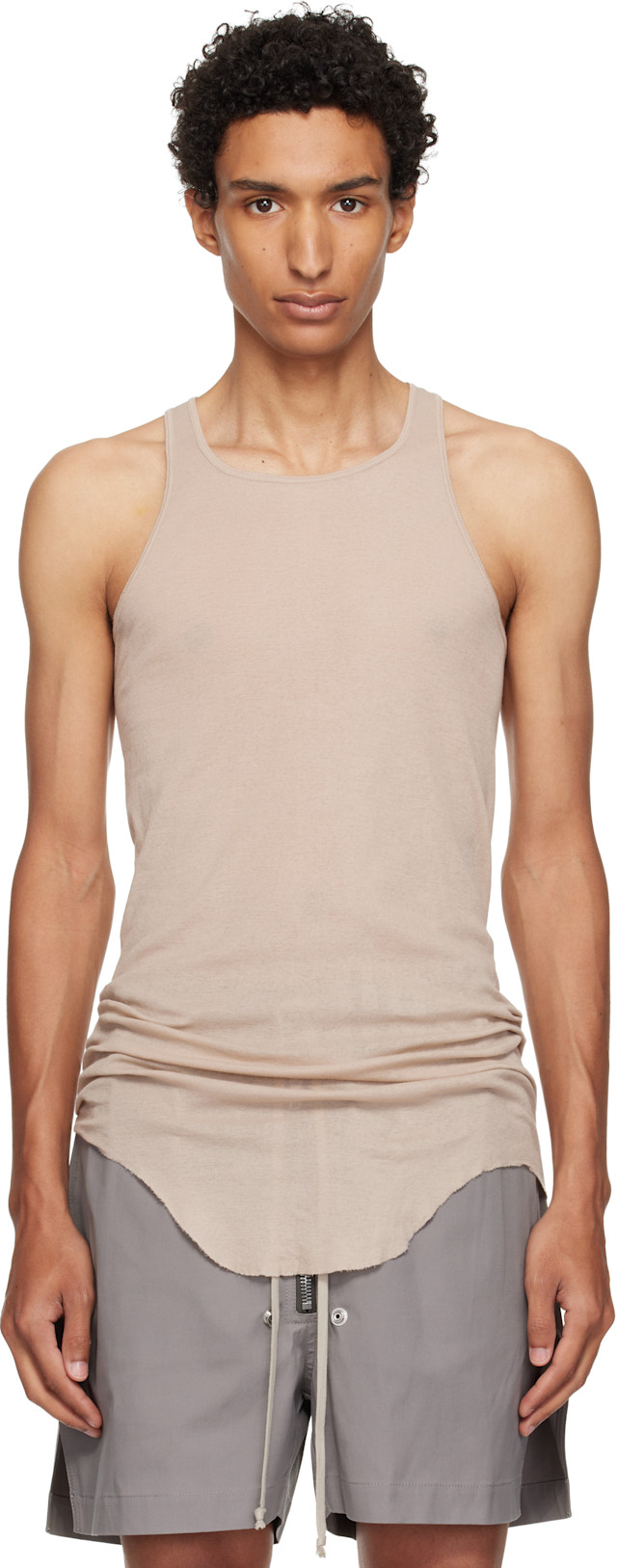 Rick Owens: トープ Tower Basic リブタンクトップ | SSENSE 日本
