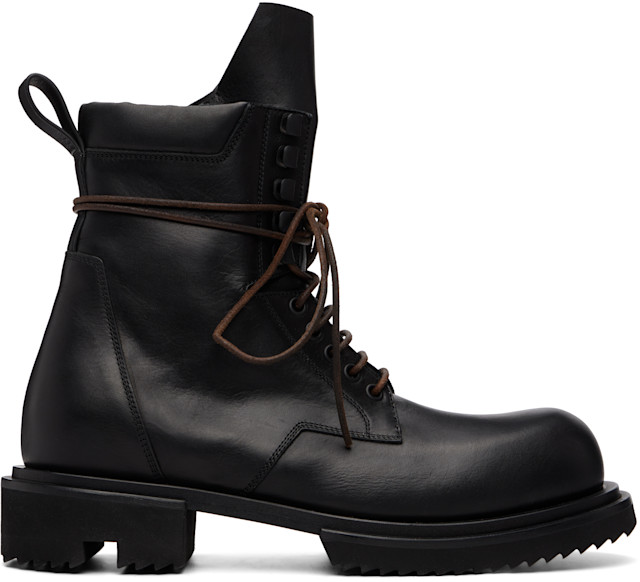 Rick Owens: Black Tower Low Army Gabe Boots | SSENSE