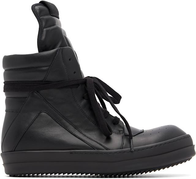 Rick Owens: Black Tower Geobasket Sneakers | SSENSE Canada