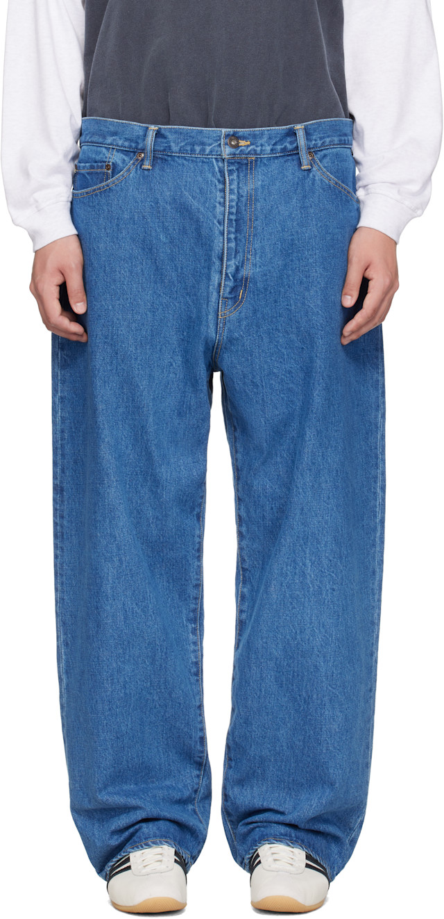 WTAPS: Blue 'Blues' Straight Jeans | SSENSE
