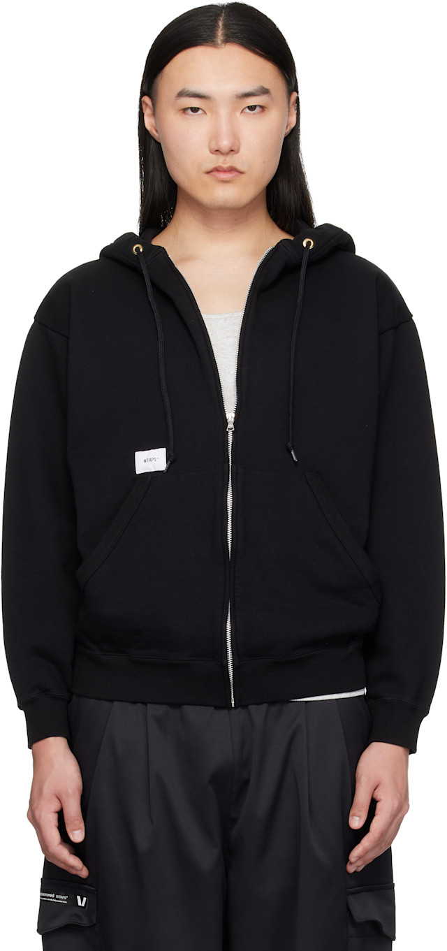 トップス WTAPS HOODED/212ATDT-CSM06 WTAPS: Black Throwdy Zip Hoodie | SSENSE United Kingdom