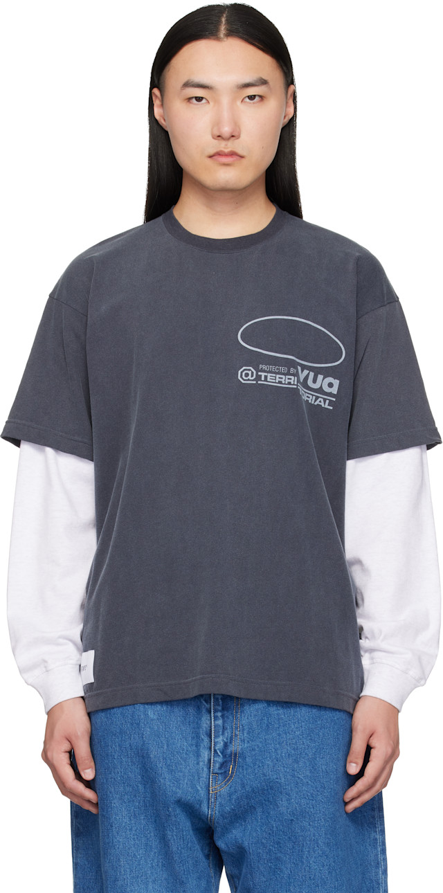 WTAPS: Gray SLDR Long Sleeve T-shirt | SSENSE