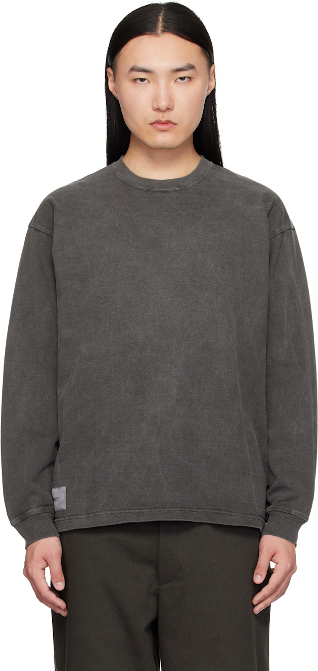 WTAPS: Gray SIGN-OD Long Sleeve T-shirt | SSENSE