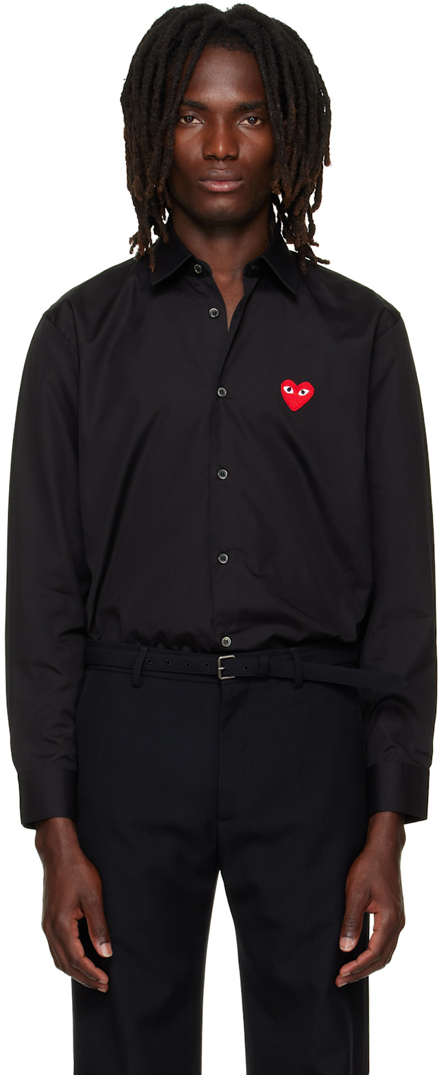 COMME des GARÇONS PLAY: ブラック ハート エンブレム シャツ | SSENSE