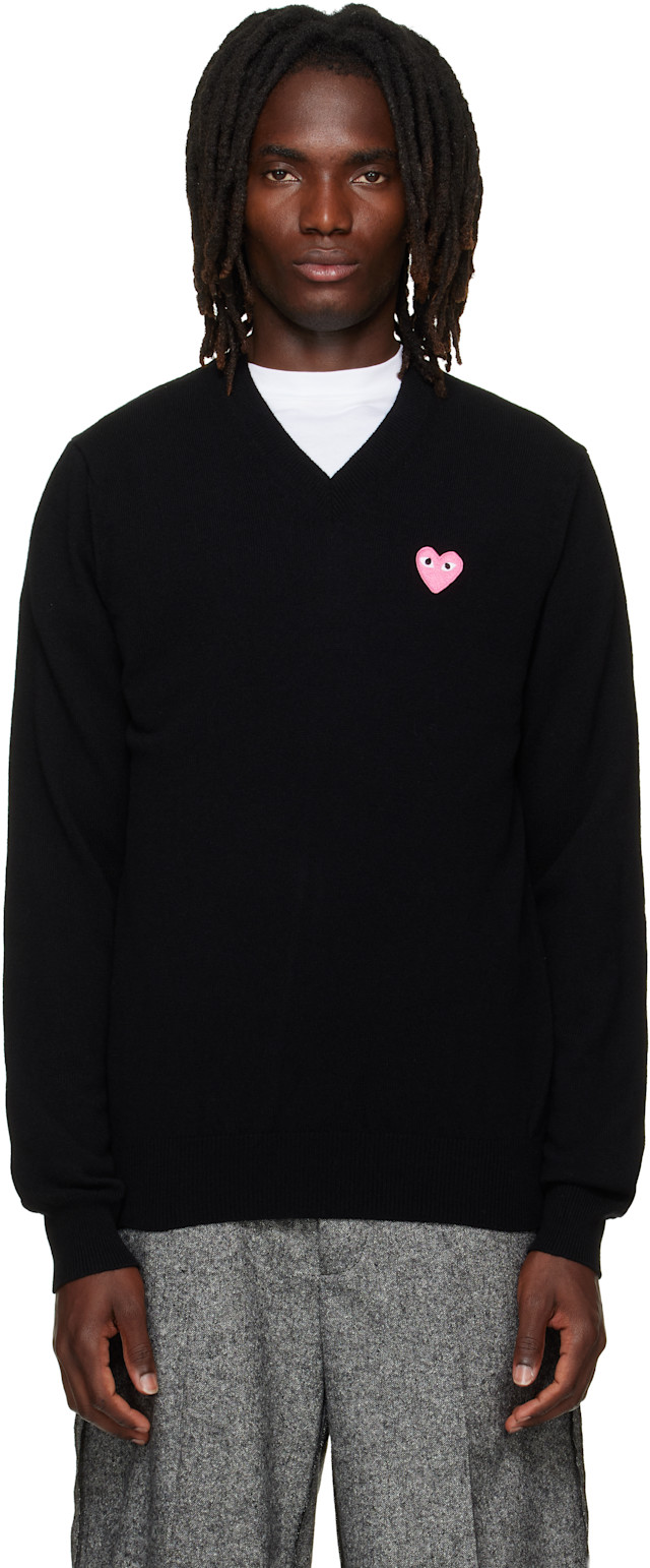 COMME des GARÇONS PLAY: Black Heart Emblem Sweater | SSENSE