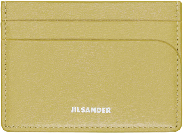 Jil Sander: Green Curve Card Holder | SSENSE Canada