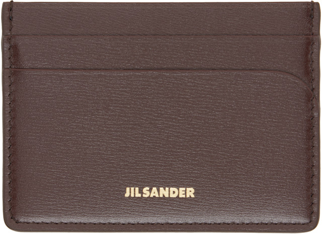 Jil Sander: Brown Curve Card Holder | SSENSE