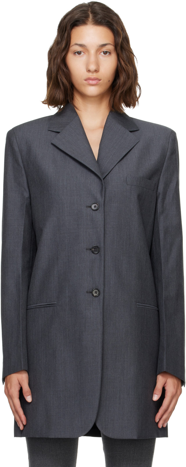 美品 JIL SANDER 15AW Suit Gray Jil Sander: Gray Fil-à-Fil Wool Tailored Blazer | SSENSE