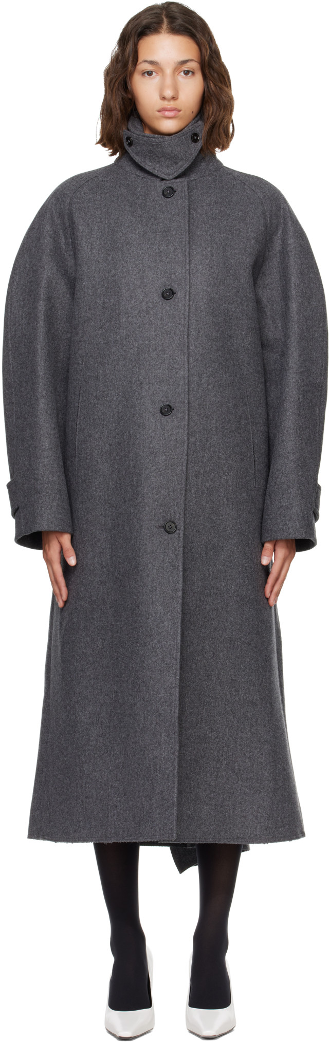 Jil Sander: グレー Double ウール コート | SSENSE 日本