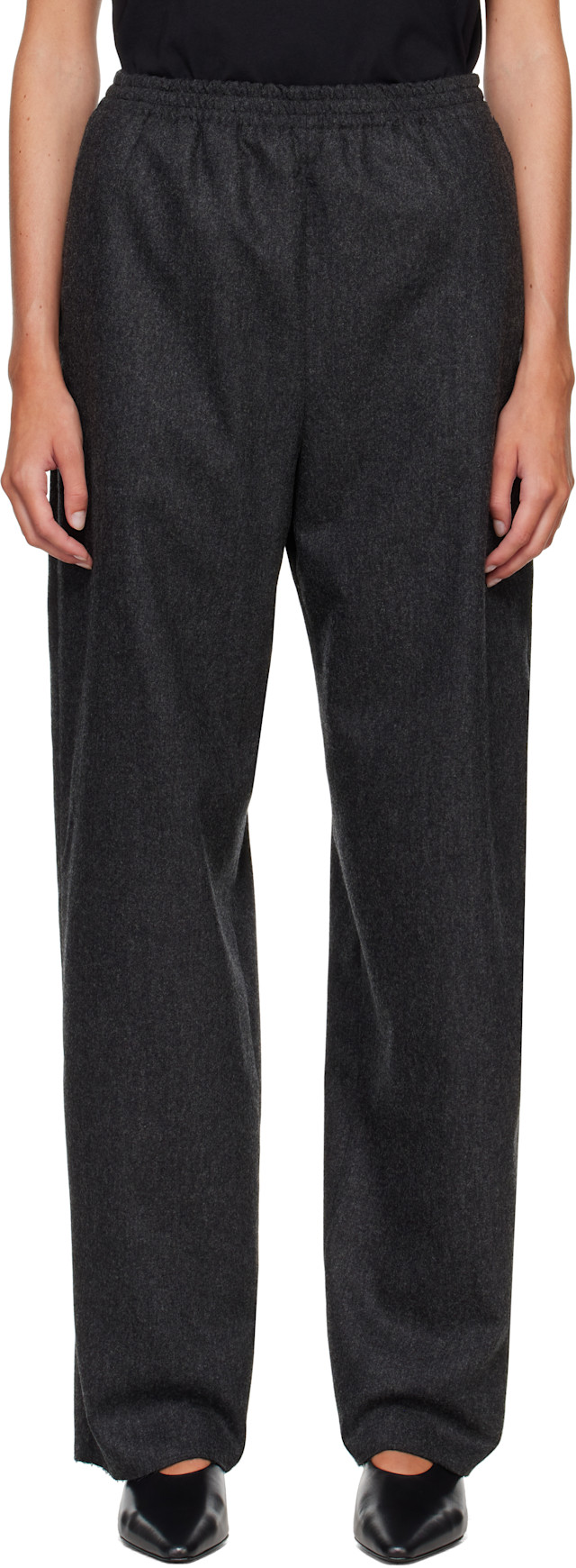 Jil Sander: Gray Wool Flannel Trousers | SSENSE