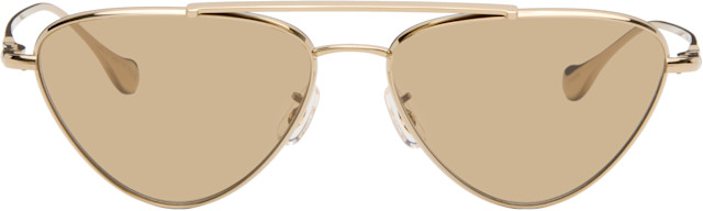 Jil Sander: Gold Oliver Peoples 'Edition 1' Aviator Sunglasses