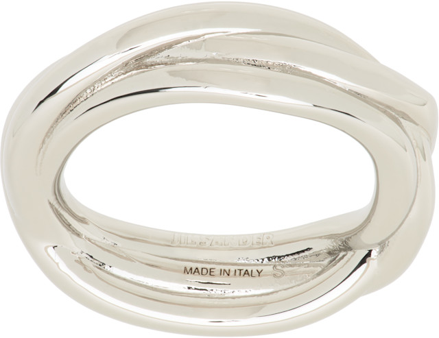 Jil Sander Ring ジルサンダー デザイナーズ M 925 Jil Sander: Textured Ring | SSENSE