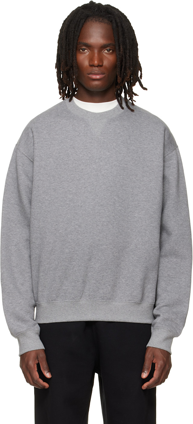 JIL SANDER グレー クルーネック スウェット S Jil Sander: グレー コットン クルーネック スウェットシャツ | SSENSE