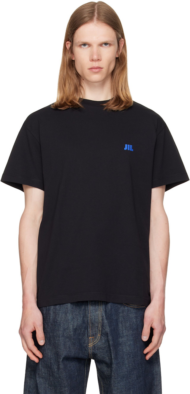 Jil Sander: Black Embroidered T-shirt | SSENSE