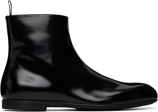 Jil sander ハイヒールアンクルブーツ　ナッパストレッチレザー 36.5 Jil Sander: ブラック アンクルブーツ | SSENSE 日本