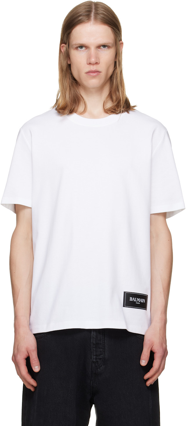 Balmain: ブラック＆ホワイト 'Balmain Vintage' Tシャツ 2枚セット