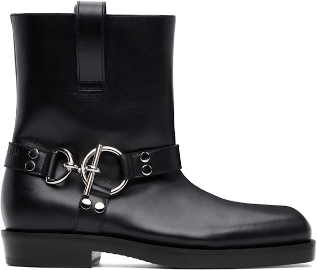 ブーツ　BALMAIN balmain-black-t-bar-calfskin-