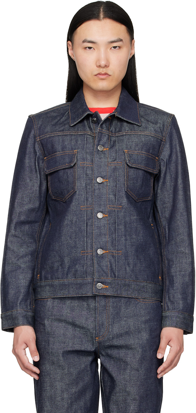 A.P.C.: インディゴ Jean デニム ワークジャケット | SSENSE 日本