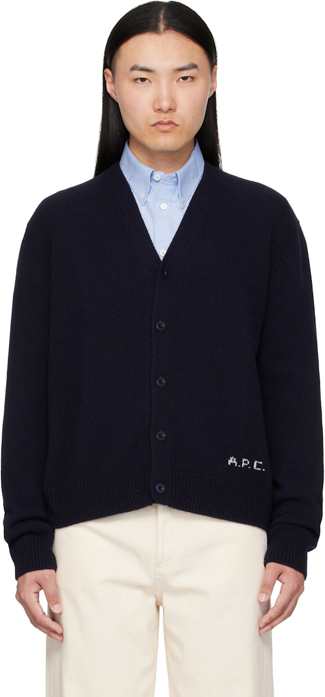 A.P.C.: ネイビー Kevin カーディガン | SSENSE 日本