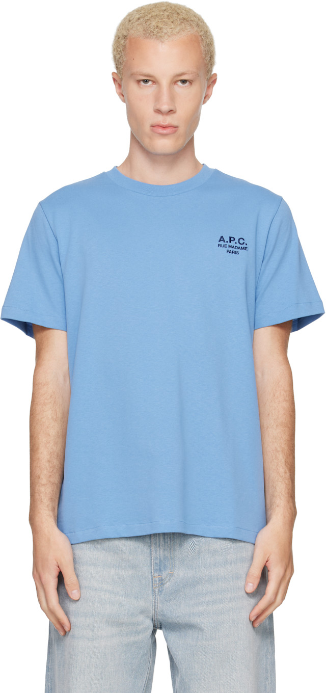 A.P.C.: Blue Standard 'Rue Madame' T-shirt | SSENSE