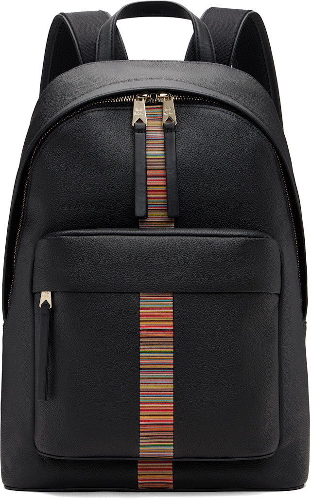 designer white leather backpack Black Striped The FH Wadsworth Black Leather Striped Backpack is both stylish and functional kate spade Cameron Street Megyn