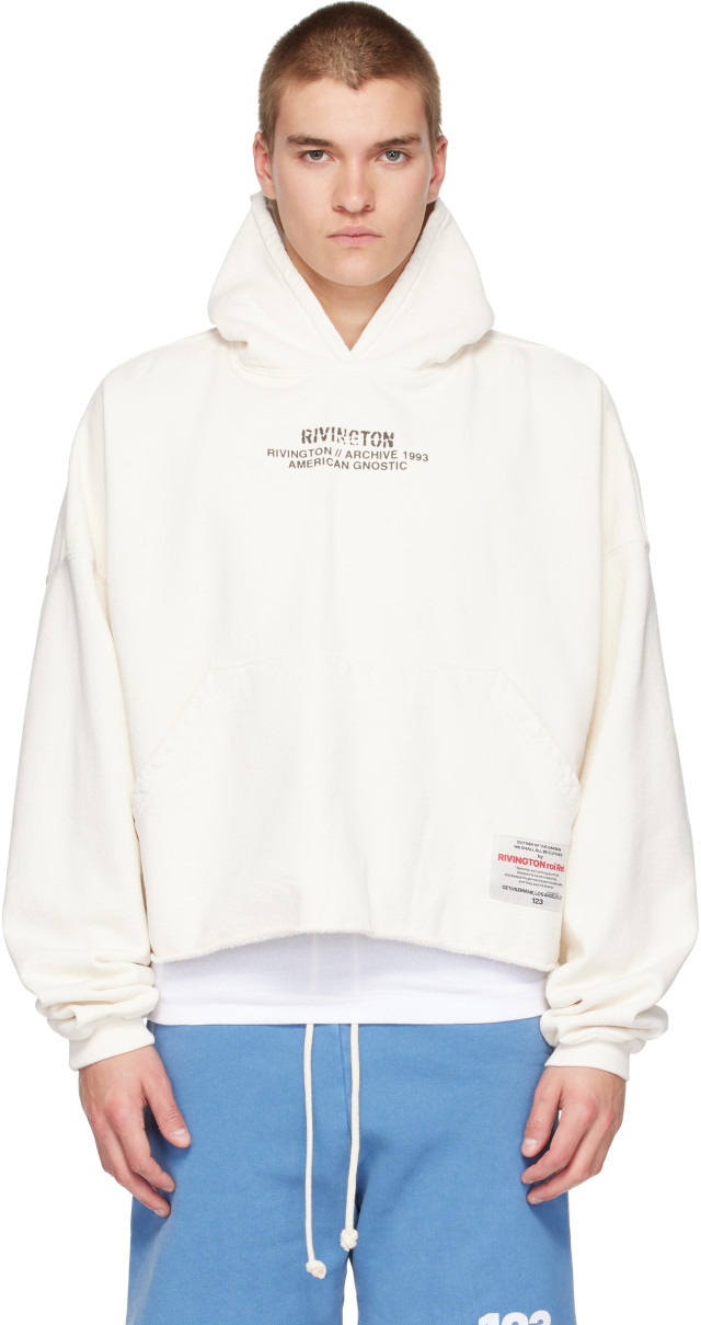 RIVINGTON roi Rebis パーカー Rivington Roi Rebis: Off-White 'Archive American' Cropped Hoodie