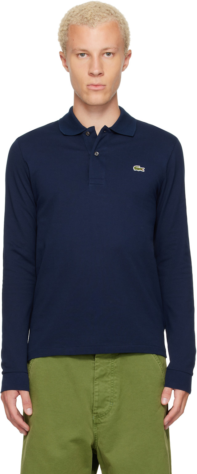 Lacoste: ネイビー Classic Fit L.12.12 長袖ポロシャツ | SSENSE 日本