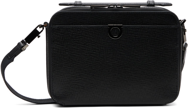 Ferragamo: ブラック Gancini クロスボディバッグ | SSENSE 日本