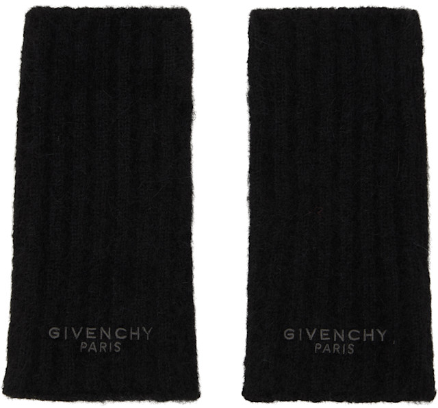 Givenchy: Black Alpaca Mittens | SSENSE