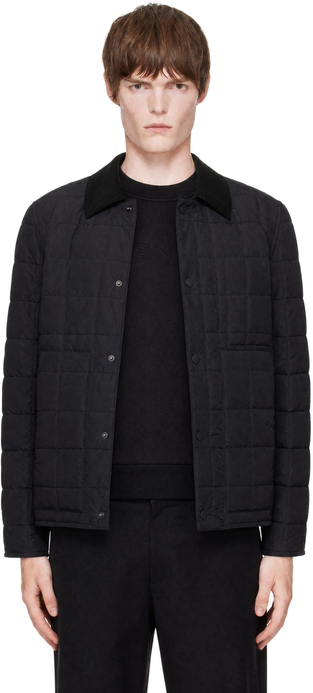 Givenchy: Black Couture Seam Quilted 'Givenchy Paris' Jacket | SSENSE