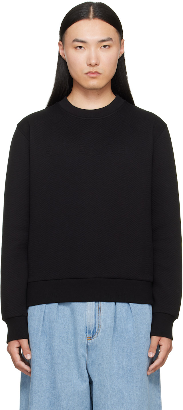 Givenchy: ブラック 'Givenchy Jacquard' ヘリンボーン スウェット