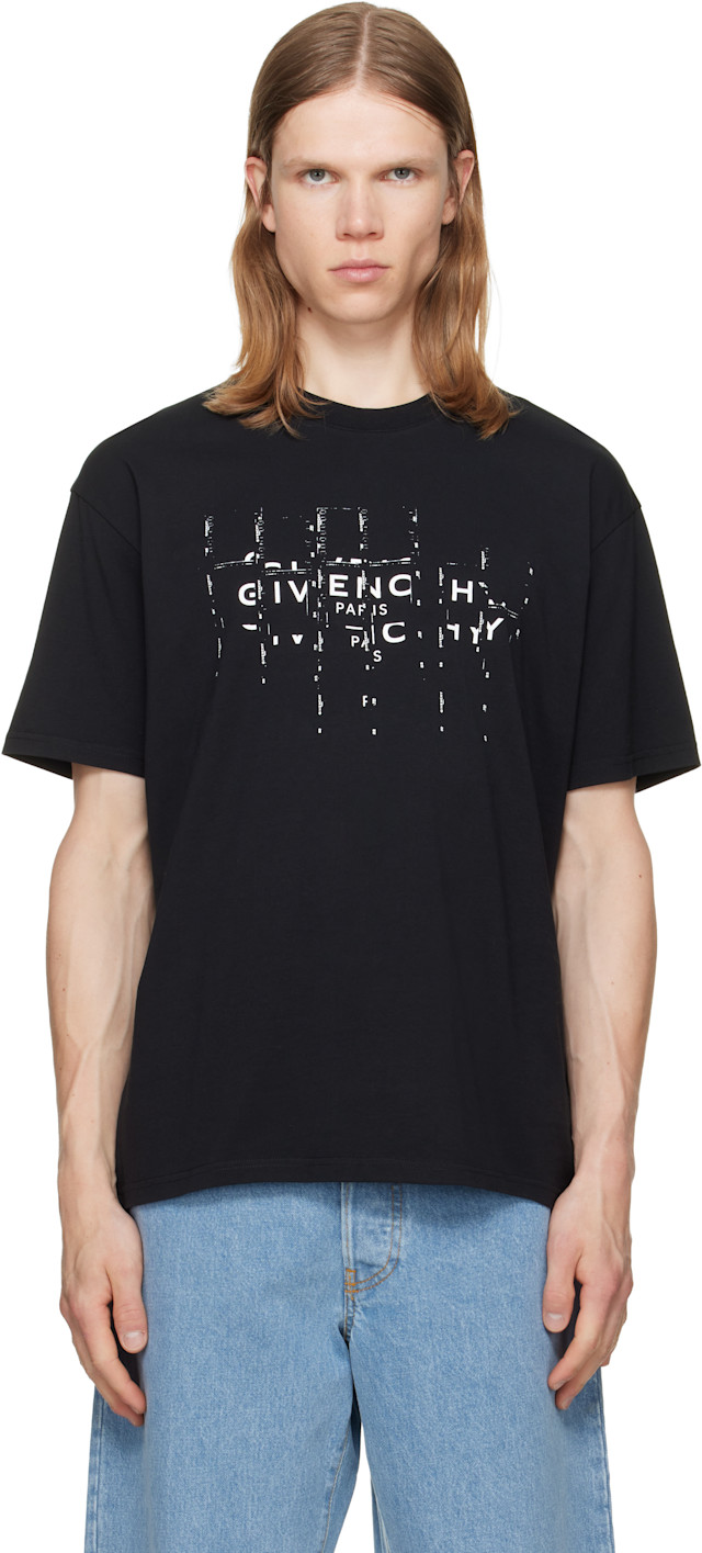 Givenchy: ブラック Photographic Negative コットン Tシャツ | SSENSE