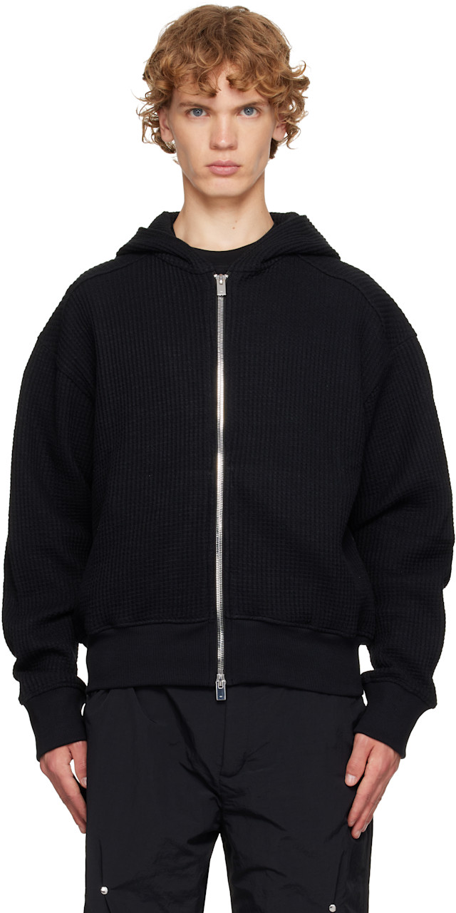 HELIOT EMIL: Black Risset Hoodie | SSENSE