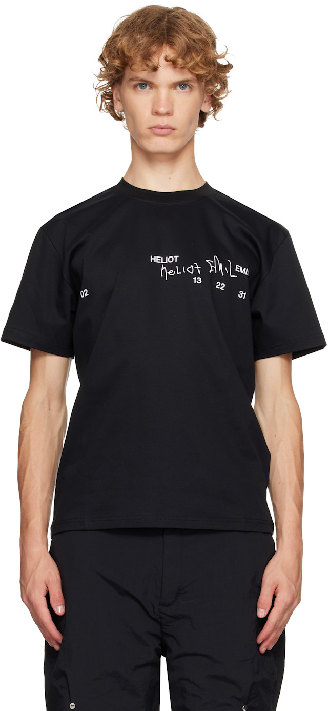 HELIOT EMIL: Black Fulgens T-shirt | SSENSE