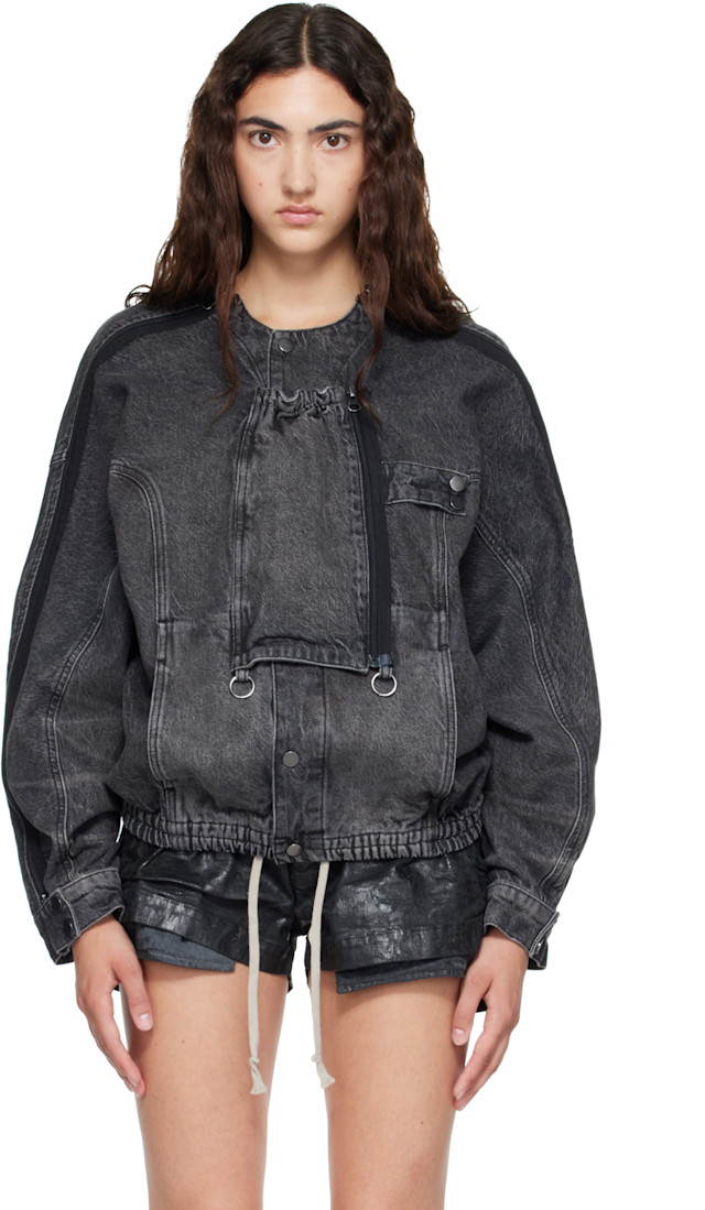 stefan cooke × lee studs denim jacket Stefan Cooke: Gray Airshow Denim Jacket | SSENSE
