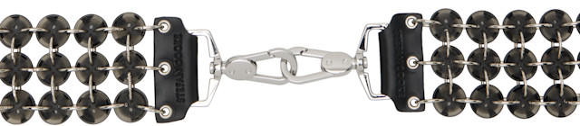 Stefan Cooke: Black & Silver Button Bag Strap | SSENSE