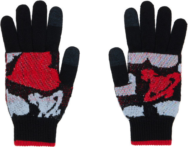 Vivienne Westwood: ブラック＆レッド Hearts & Orbs グローブ