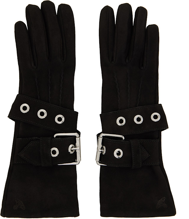 Vivienne Westwood: Black Belt Buckle Gloves | SSENSE